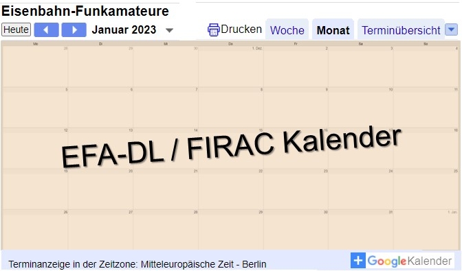 EFA-DL/FIRAC Kalender